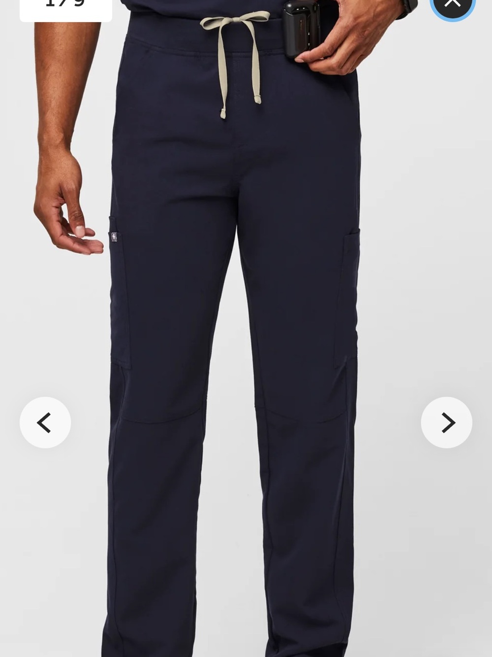 FIGS Men’s Axim Straight-Leg Scrub Pant in Navy Size Small
